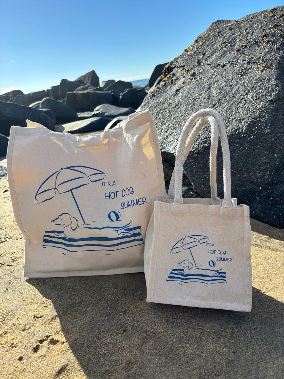 TOTE DE ALGODÓN INFANTIL 20x20x15 cm - Salchicha Verano 2