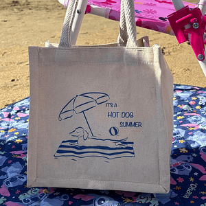 TOTE DE ALGODÓN INFANTIL 20x20x15 cm - Salchicha Verano