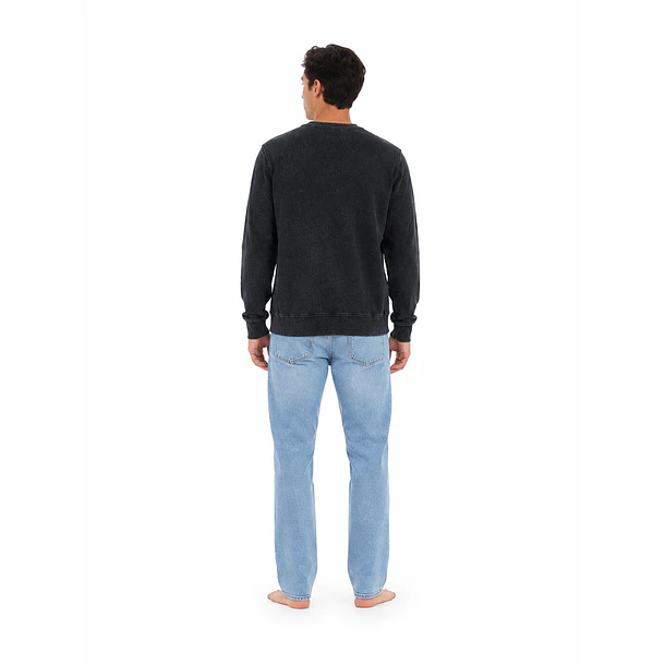 Poleron Polo Prelavado Negro 5