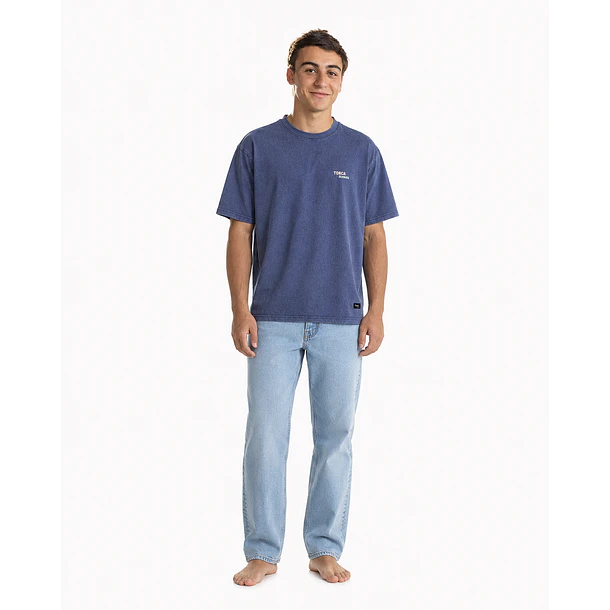 Polera Prelavada Azul 3
