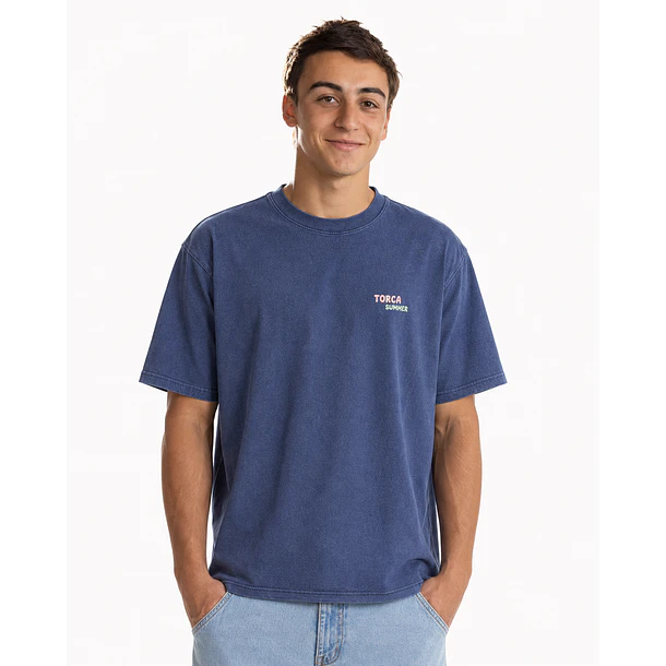 Polera Prelavada Azul