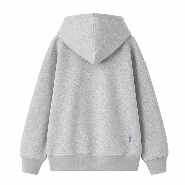 Poleron Canguro Gris Melange 5