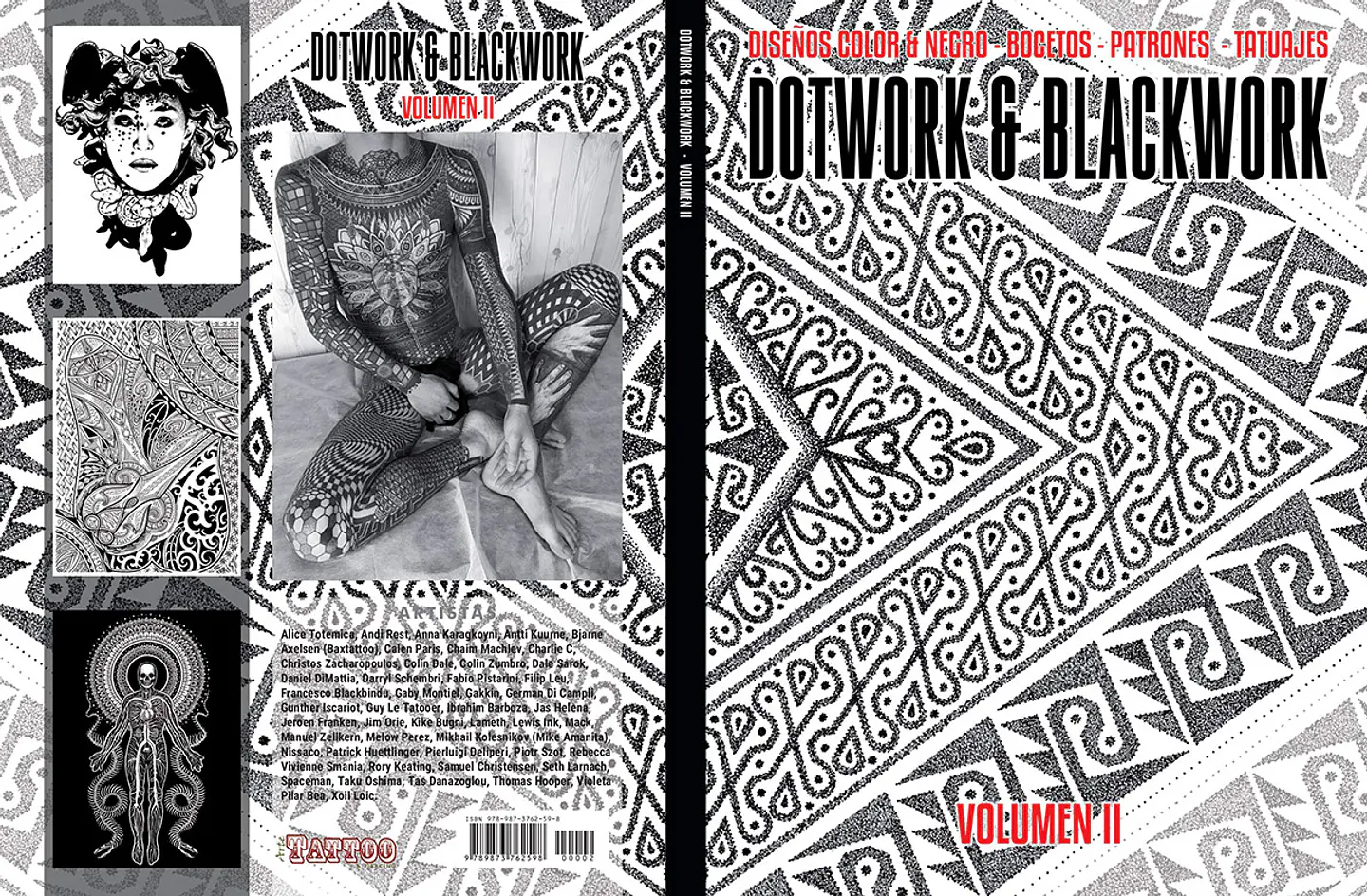 LIBRO DOTWORK & BLACKWORK (VOLUMEN 2) - DISEÑOS COLOR & NEGRO, BOCETOS, PATRONES Y TATUAJES. 1