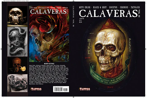 LIBRO CALAVERAS (VOLUMEN 3) - ARTE COLOR, BLACK&GREY, BOCETOS, CRANEOS Y TATUAJES.