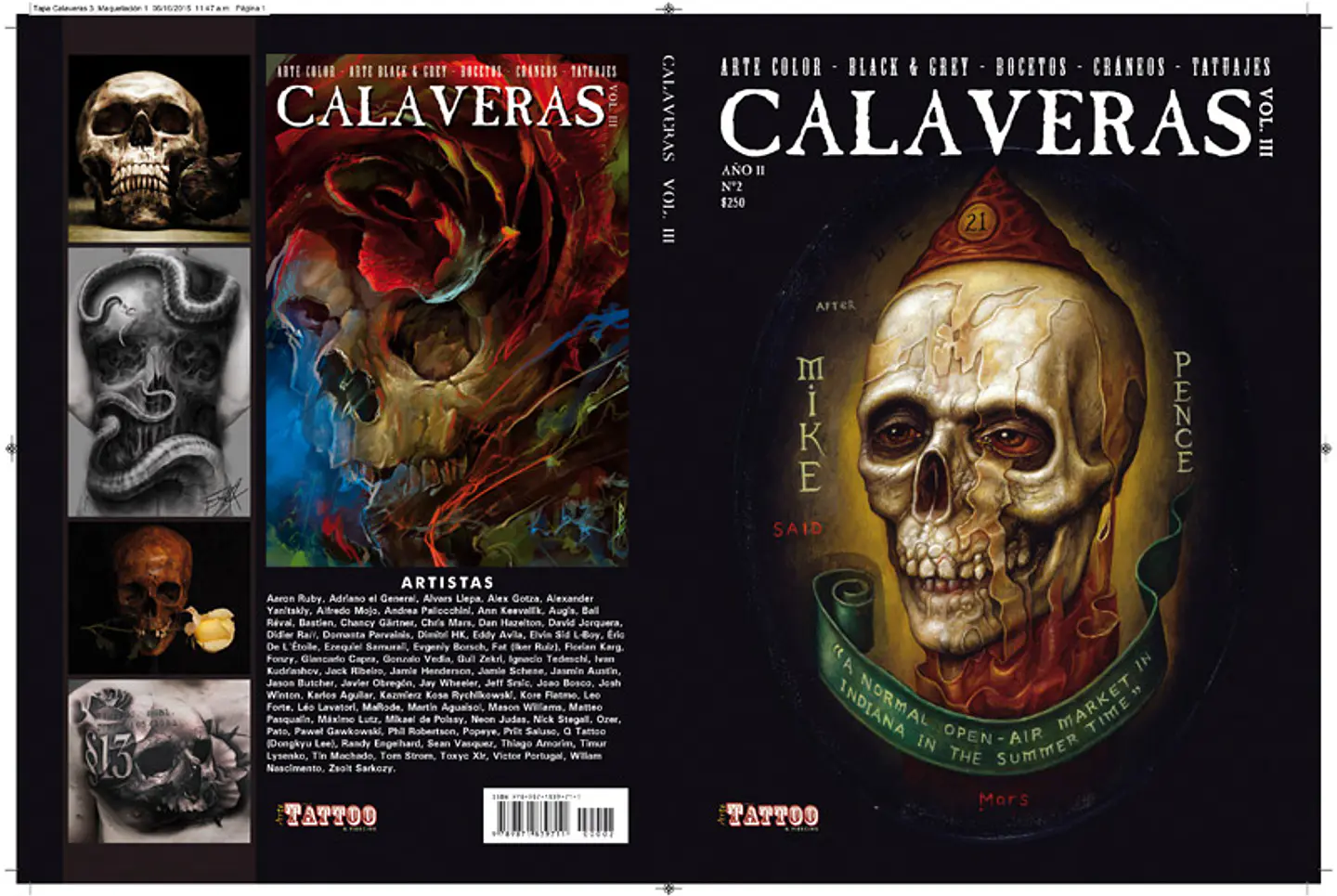 LIBRO CALAVERAS (VOLUMEN 3) - ARTE COLOR, BLACK&GREY, BOCETOS, CRANEOS Y TATUAJES. 1