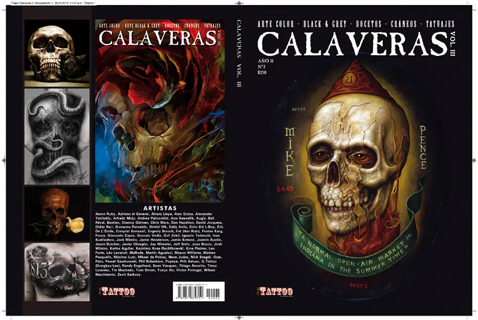 LIBRO CALAVERAS (VOLUMEN 3) - ARTE COLOR, BLACK&GREY, BOCETOS, CRANEOS Y TATUAJES. 1