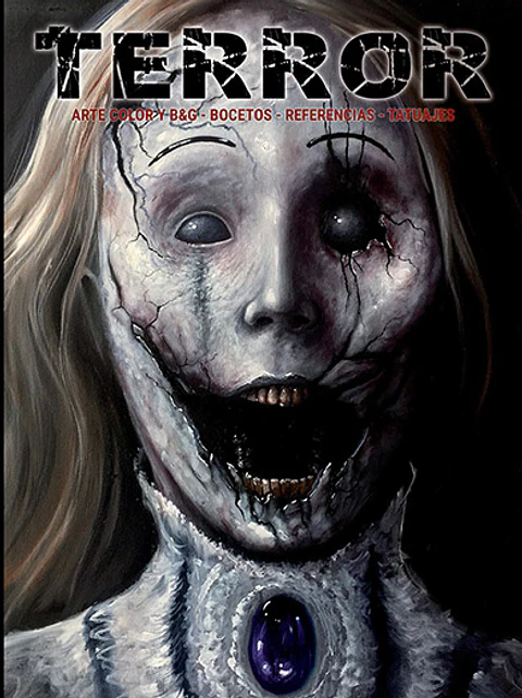 LIBRO TERROR - ARTE COLOR Y B&G - BOCETOS - REFERENCIAS - TATUAJES.