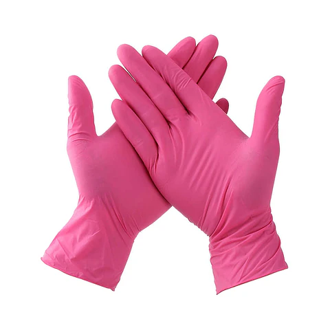 CAJA GUANTES NITRILO ROSADOS TALLA L 