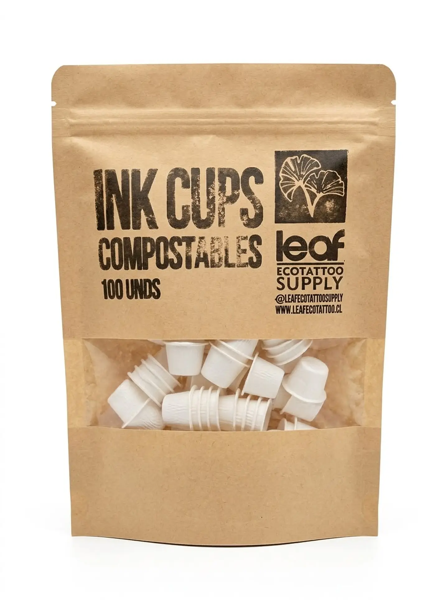 INK CUPS COMPOSTABLES LEAF CAÑA DE AZUCAR 100 UNIDADES. 1