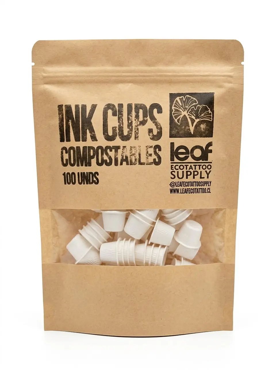 INK CUPS COMPOSTABLES LEAF CAÑA DE AZUCAR 100 UNIDADES. 1