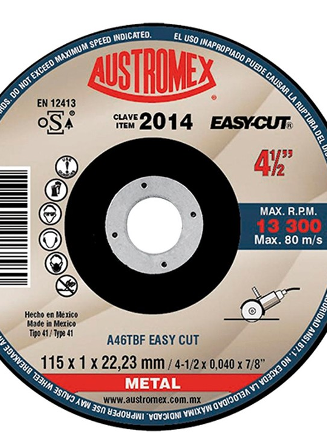 DISCO AUSTROMEX 2014 METAL  4-1/2 X7/8 1