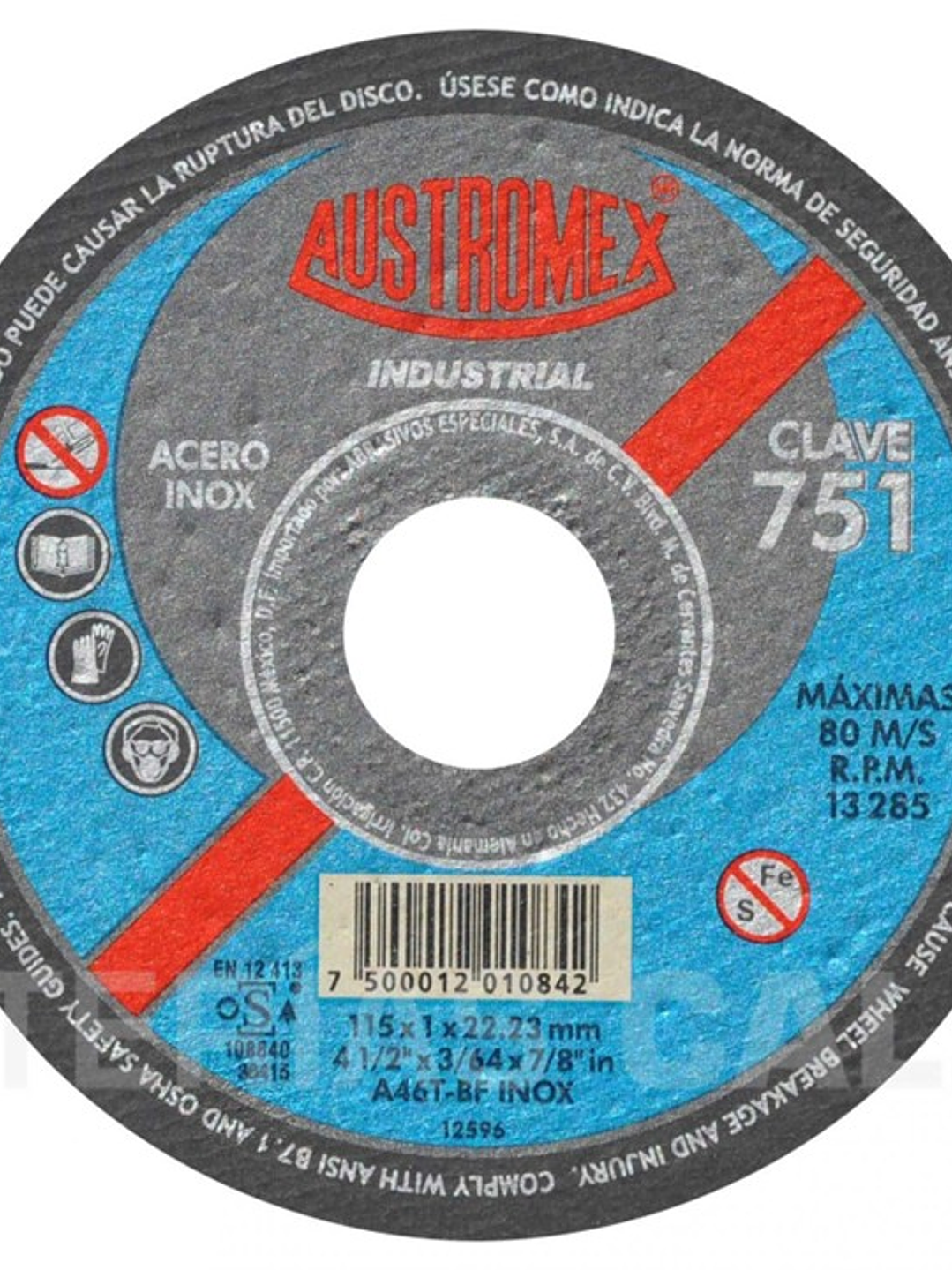 DISCO PARA METAL AUSTROMEX 751 4 1/2 1