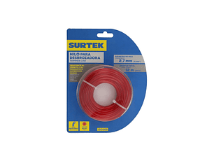 HILO PARA DESBRAZADORA ROJA  SURTEK 12M 2,7MM 130266