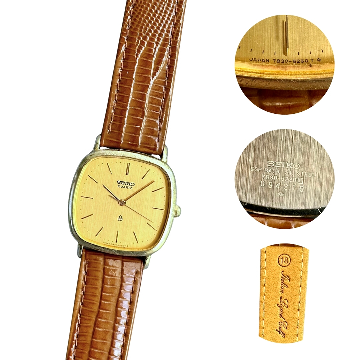 Seiko Quartz - Gold Dial - Quartz - 34mm - 7830-5220 1