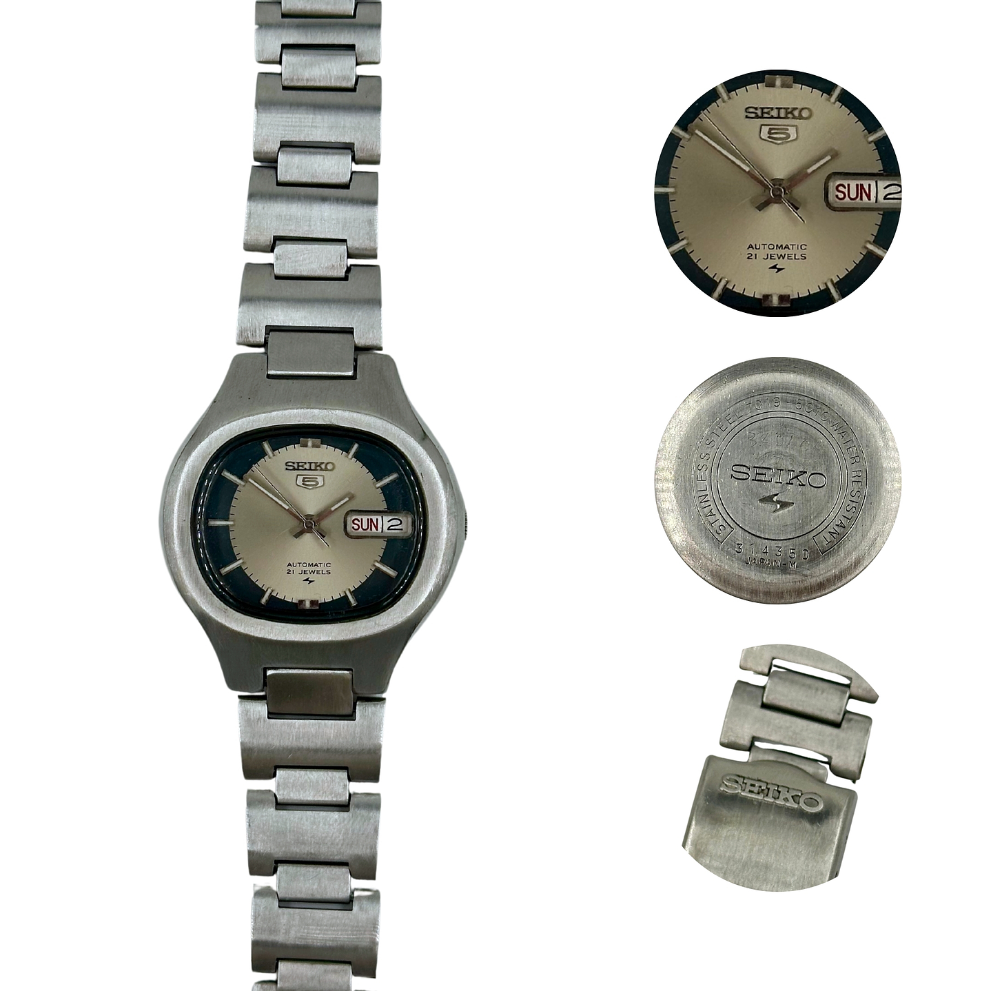 Seiko 5 – 7019-5010 – Bicolor Silver/Graphite – Automático 21J – 37 mm – (314350) 1