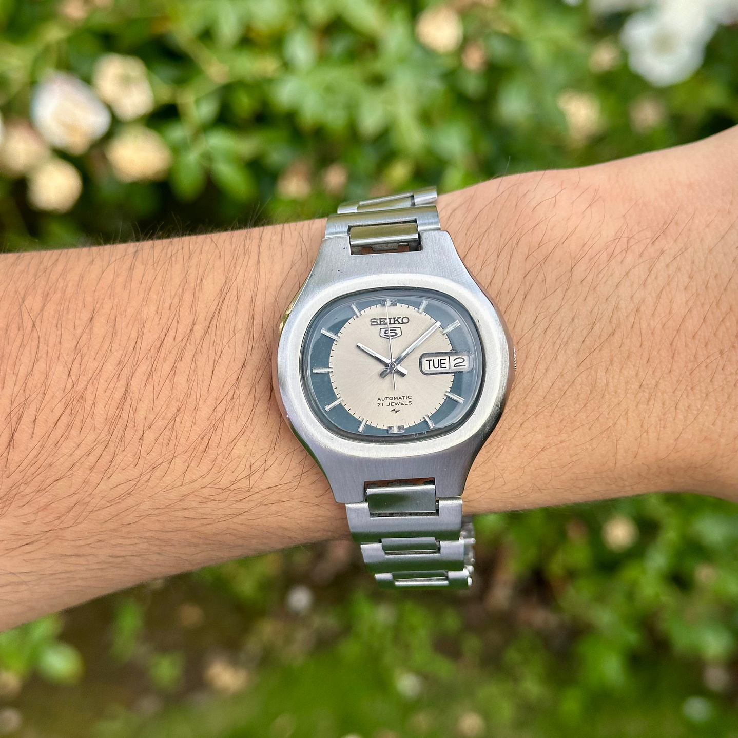 Seiko 5 – 7019-5010 – Bicolor Silver/Graphite – Automático 21J – 37 mm – (314350) 8