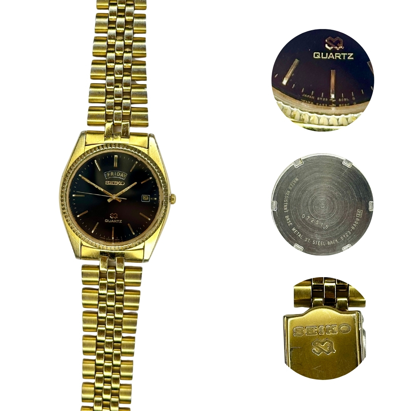 Seiko President SQ 5Y23-8A69 Gold Tone – Quartz Day-Date – 37mm – Serie 072515 1