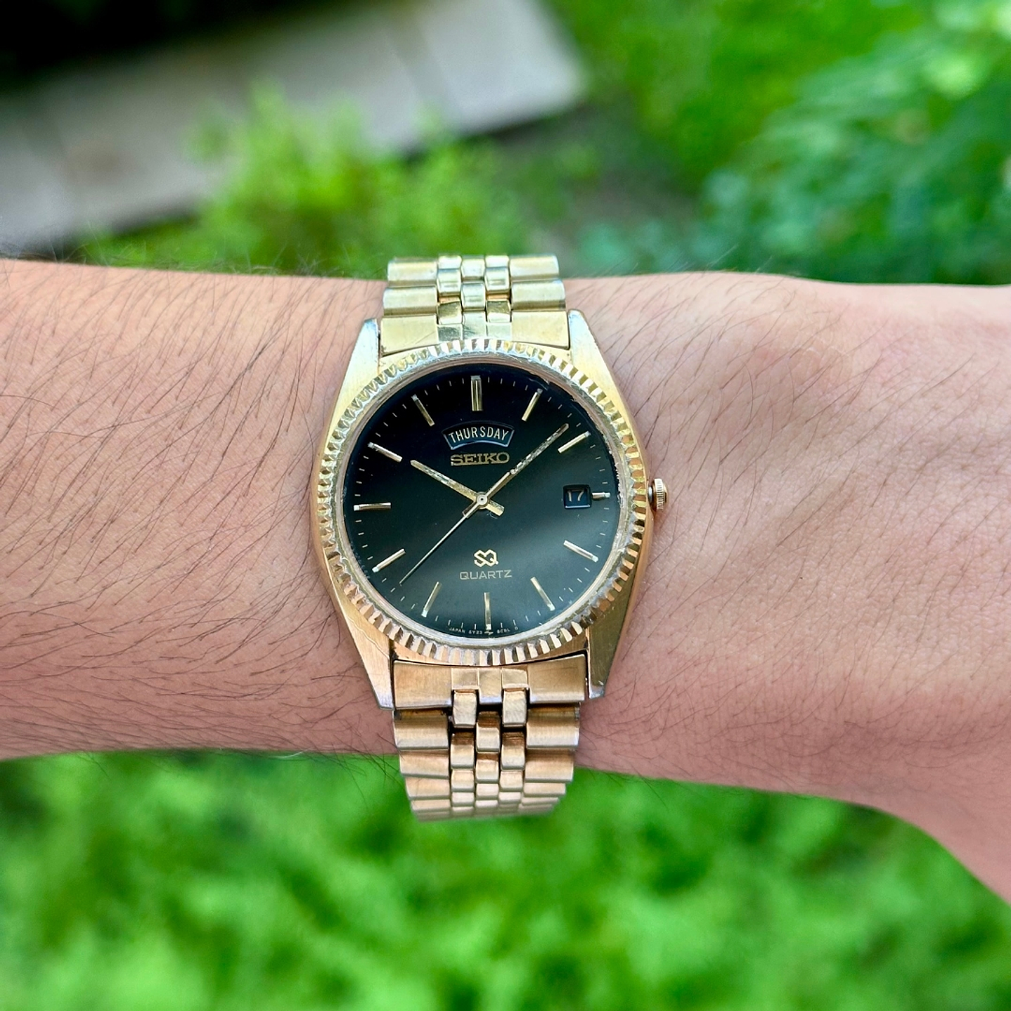 Seiko President SQ 5Y23-8A69 Gold Tone – Quartz Day-Date – 37mm – Serie 072515 9