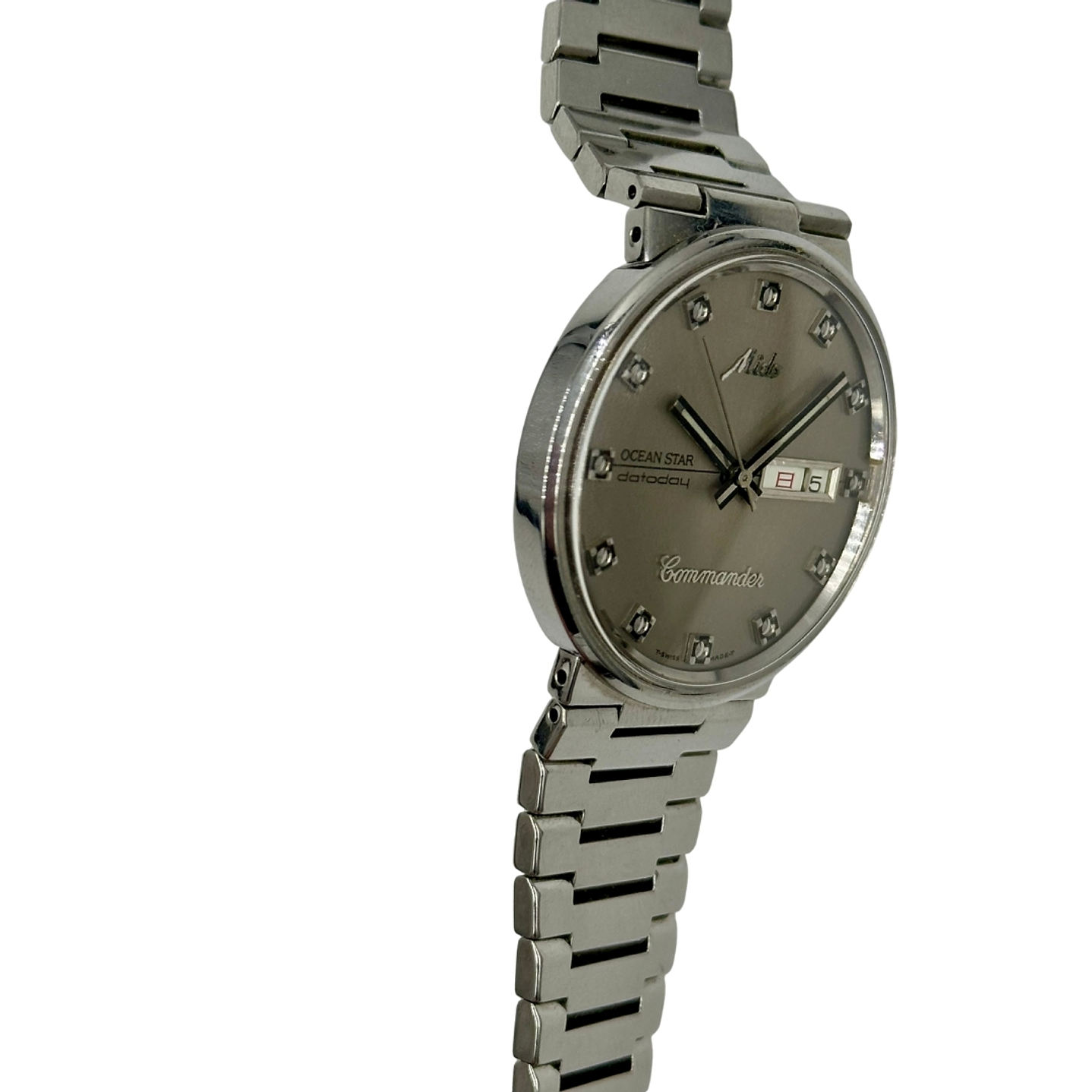 Mido Ocean Star Commander Automatic – Esfera Silver Diamond Dial – Calendario Day-Date  4