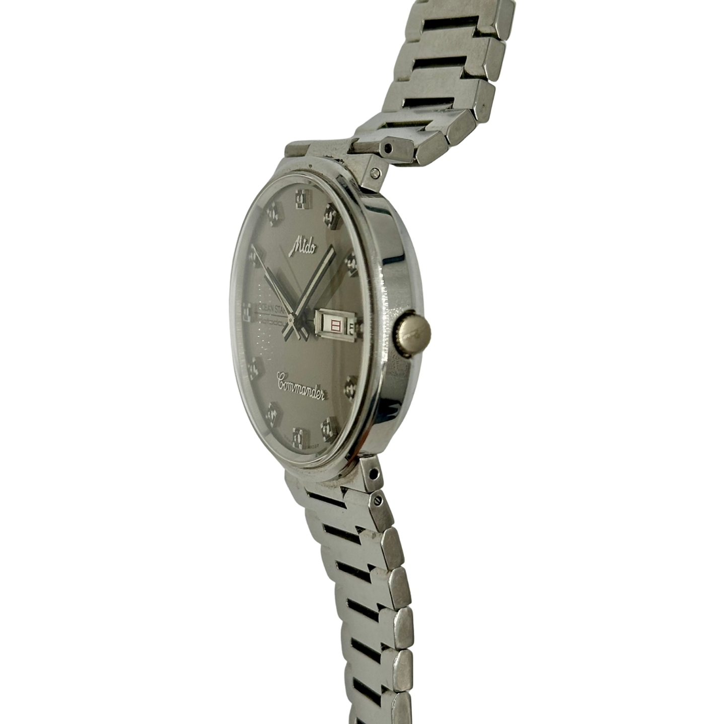 Mido Ocean Star Commander Automatic – Esfera Silver Diamond Dial – Calendario Day-Date  3