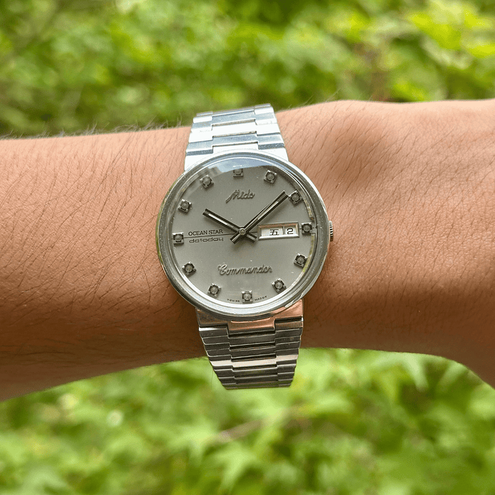 Mido Ocean Star Commander Automatic – Esfera Silver Diamond Dial – Calendario Day-Date  8