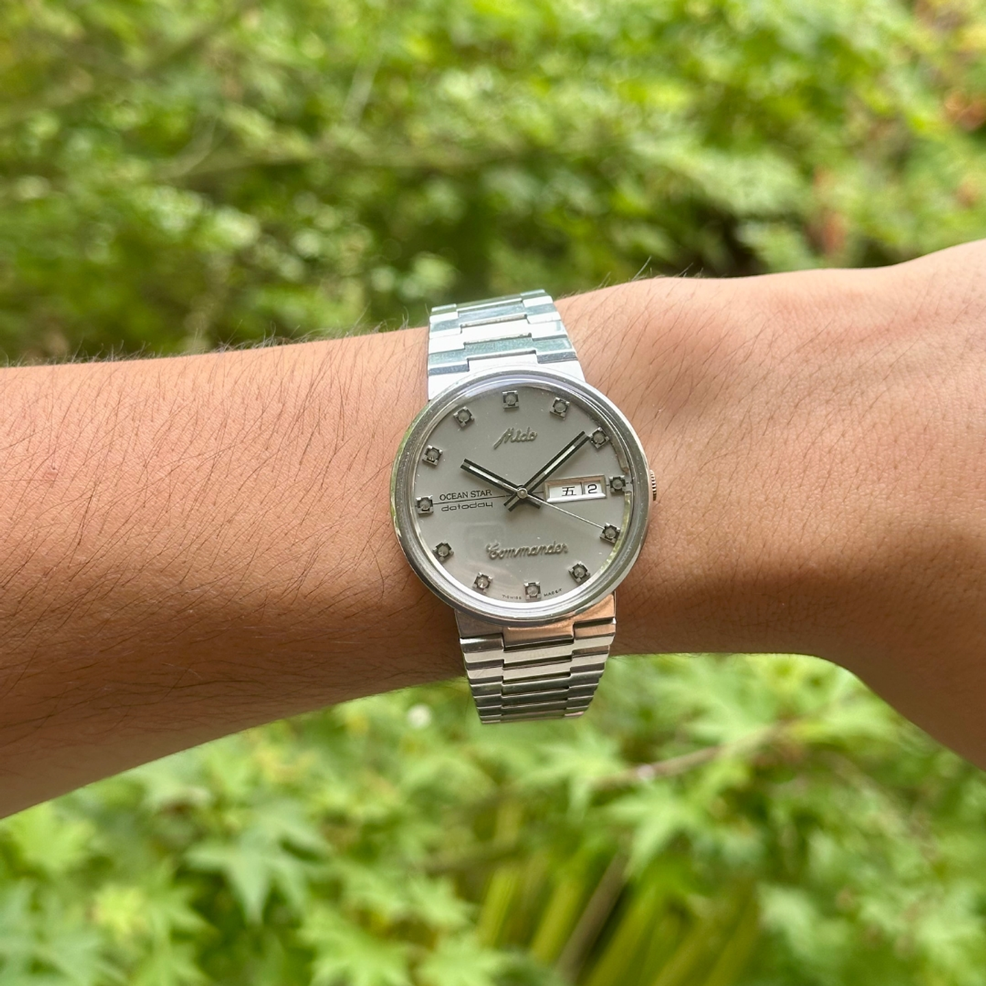 Mido Ocean Star Commander Automatic – Esfera Silver Diamond Dial – Calendario Day-Date  9