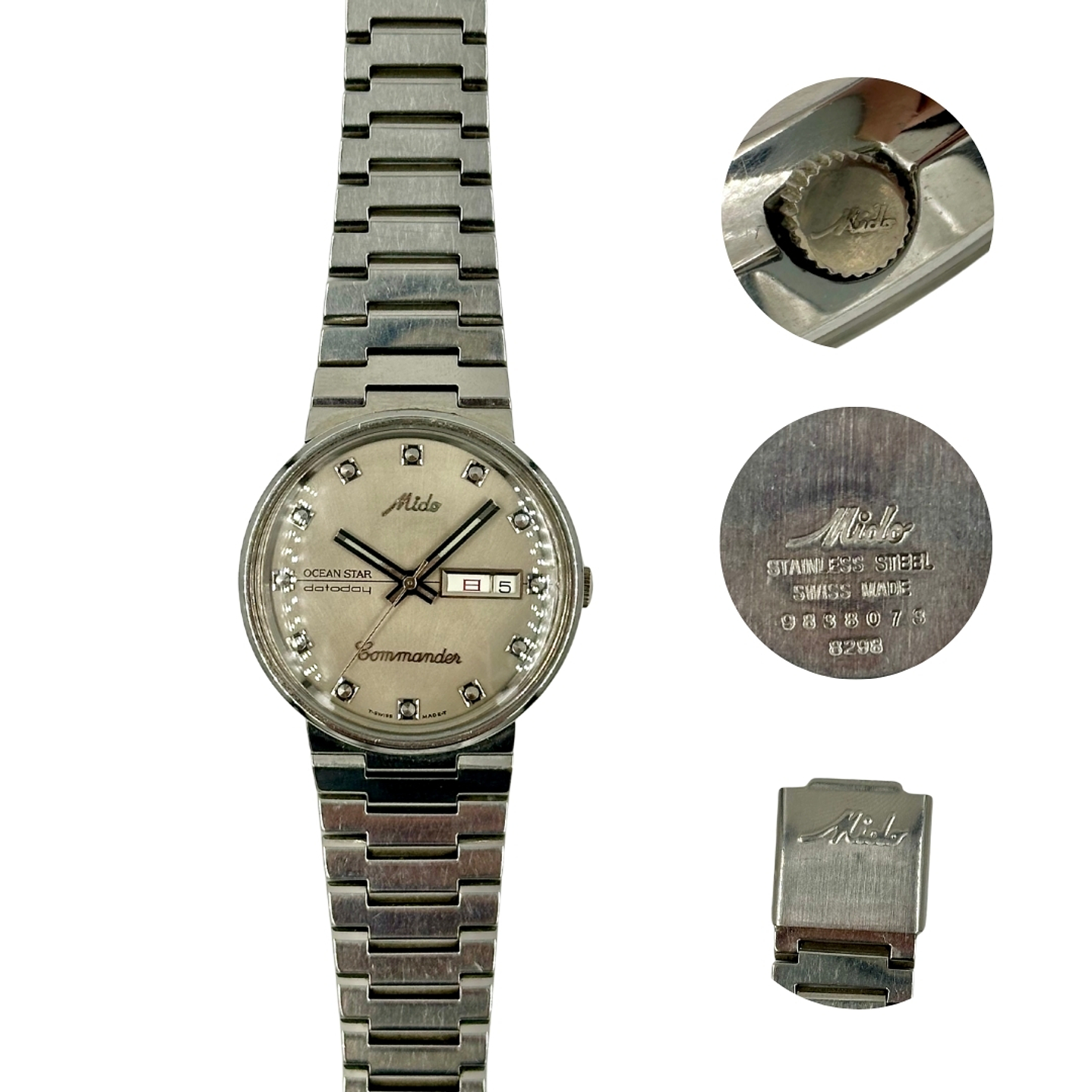 Mido Ocean Star Commander Automatic – Esfera Silver Diamond Dial – Calendario Day-Date  1