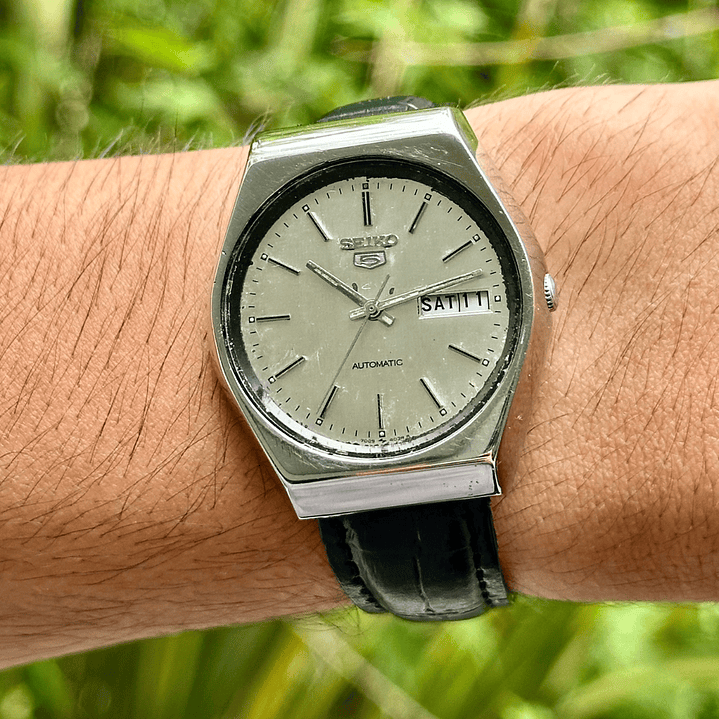 Seiko 5 Automatic 6309-510A – Esfera Plateada – 37 mm – Vintage 8