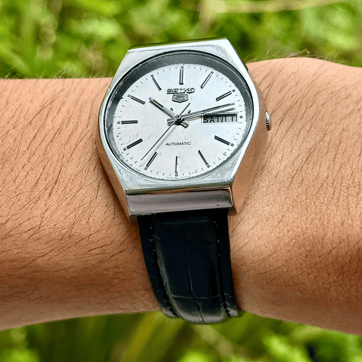 Seiko 5 Automatic 6309-510A – Esfera Plateada – 37 mm – Vintage 9