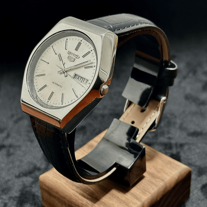 Seiko 5 Automatic 6309-510A – Esfera Plateada – 37 mm – Vintage 2