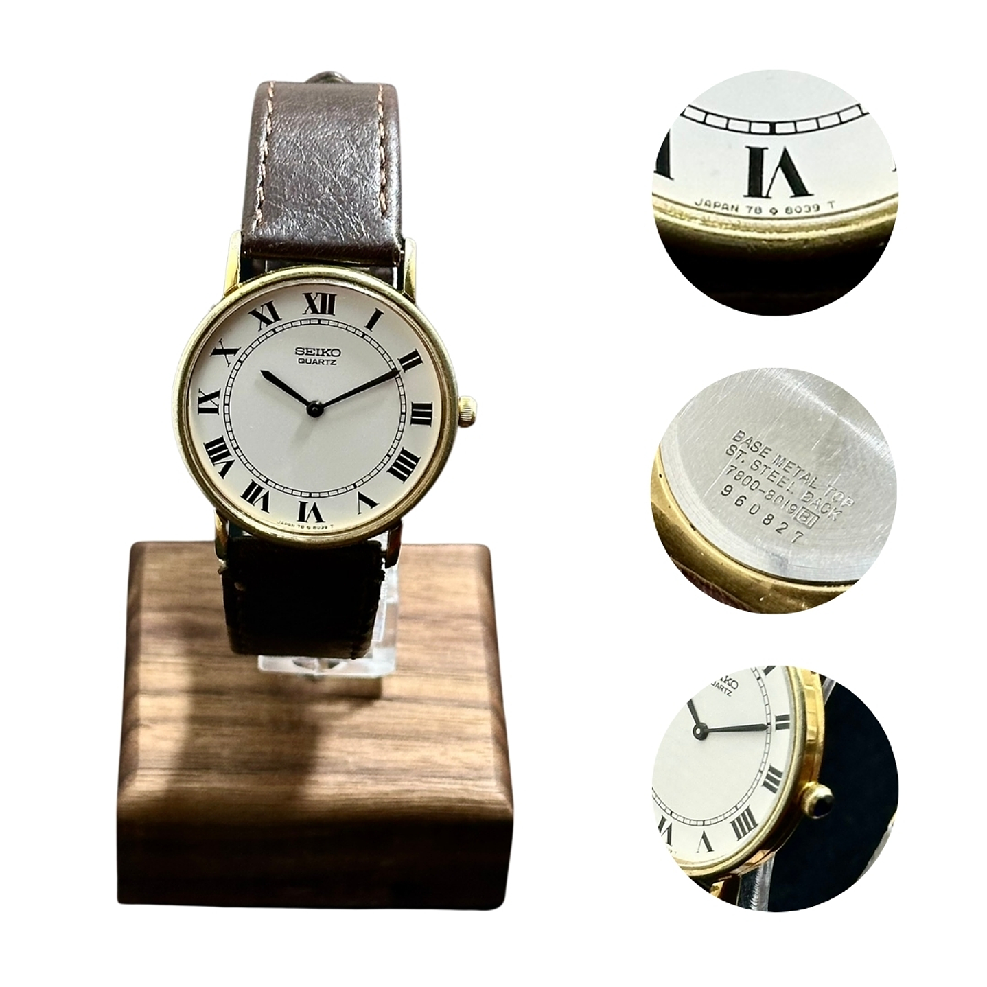 Seiko Quartz 7800 – Esfera Blanca Romana – Quartz 37mm – 7800-8019 1