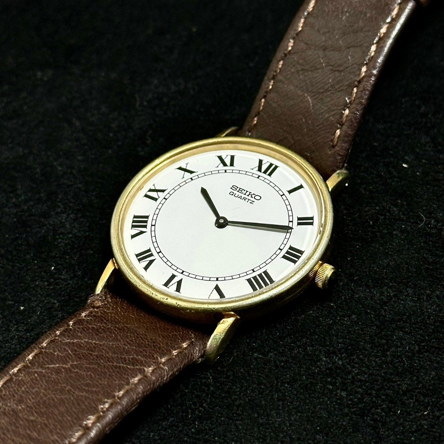 Seiko Quartz 7800 – Esfera Blanca Romana – Quartz 37mm – 7800-8019 6