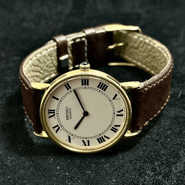 Seiko Quartz 7800 – Esfera Blanca Romana – Quartz 37mm – 7800-8019 7