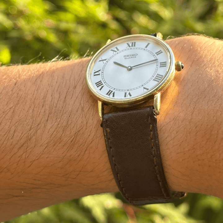 Seiko Quartz 7800 – Esfera Blanca Romana – Quartz 37mm – 7800-8019 10