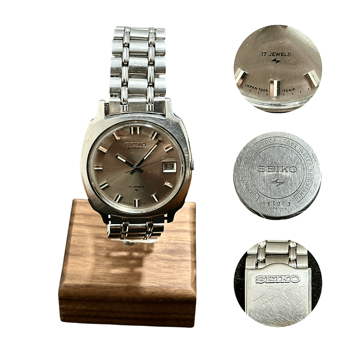 Seiko Automatic 7005-7062 – Sunburst Plateado – Automático – 37 mm  1