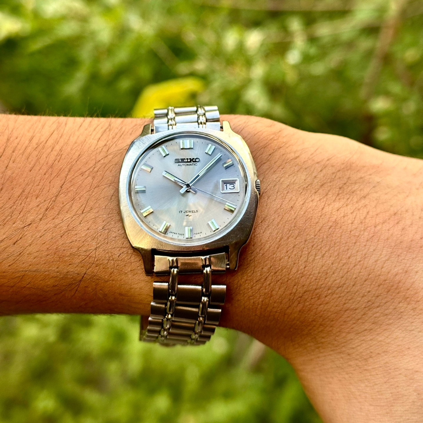 Seiko Automatic 7005-7062 – Sunburst Plateado – Automático – 37 mm  12