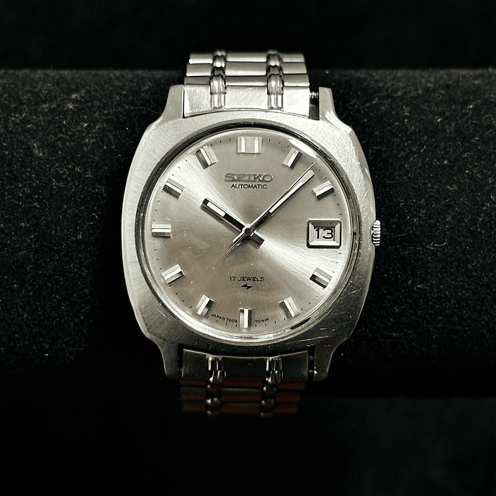 Seiko Automatic 7005-7062 – Sunburst Plateado – Automático – 37 mm  4