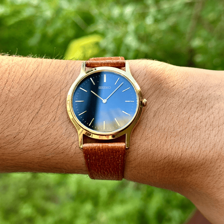 Seiko Quartz SQ – Black Dial Gold Tone – Quartz 37mm – V700-8A10 10