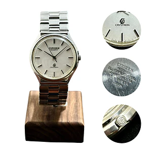 Citizen Crystron Quartz – Silver Dial Minimalist 38mm – Vintage Quartz – Serie 5105016