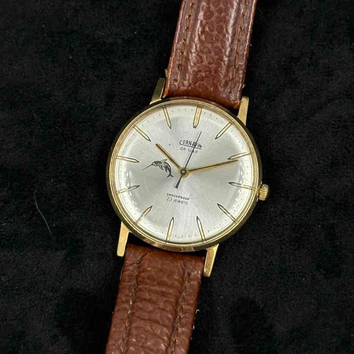 Cornavin De Luxe – Dolphin Dial – Champagne Sunray – Cuerda Manual 38mm 6