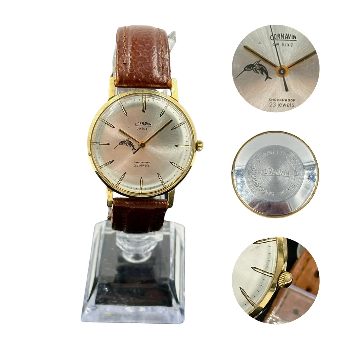 Cornavin De Luxe – Dolphin Dial – Champagne Sunray – Cuerda Manual 38mm 1