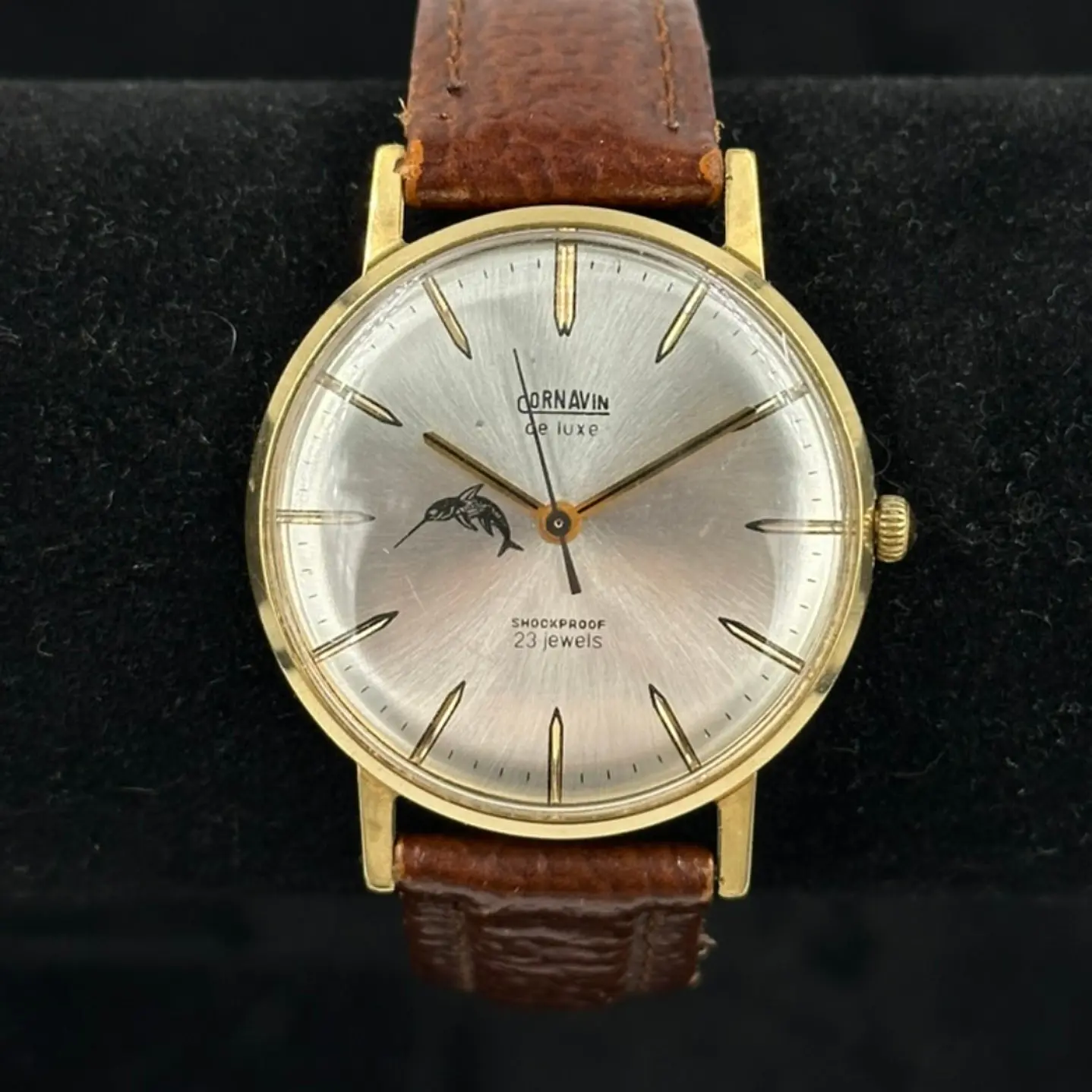 Cornavin De Luxe – Dolphin Dial – Champagne Sunray – Cuerda Manual 38mm 4