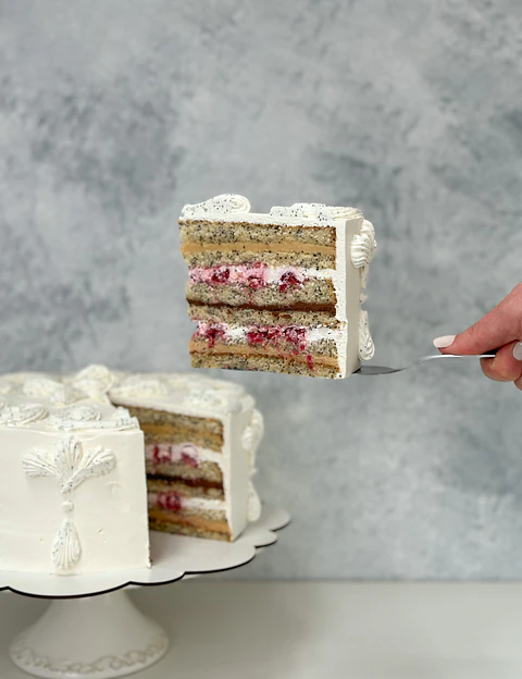 Trozo torta Amapola Frambuesa