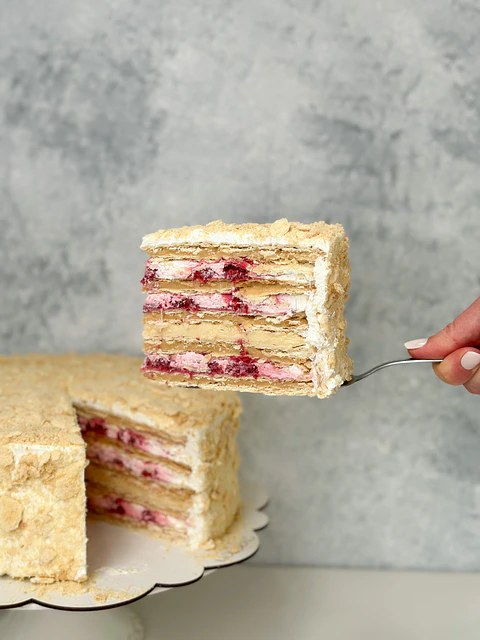 Trozo Torta Amor Hoja