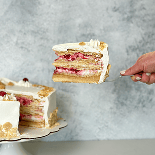 Trozo Torta Amor hoja-bizcocho