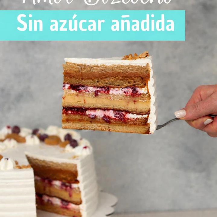 Trozo Torta Amor Bizcocho sin azúcar añadida 1