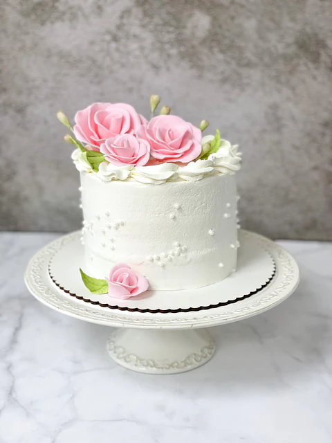 Curso Torta Amapola con Rosas de azúcar