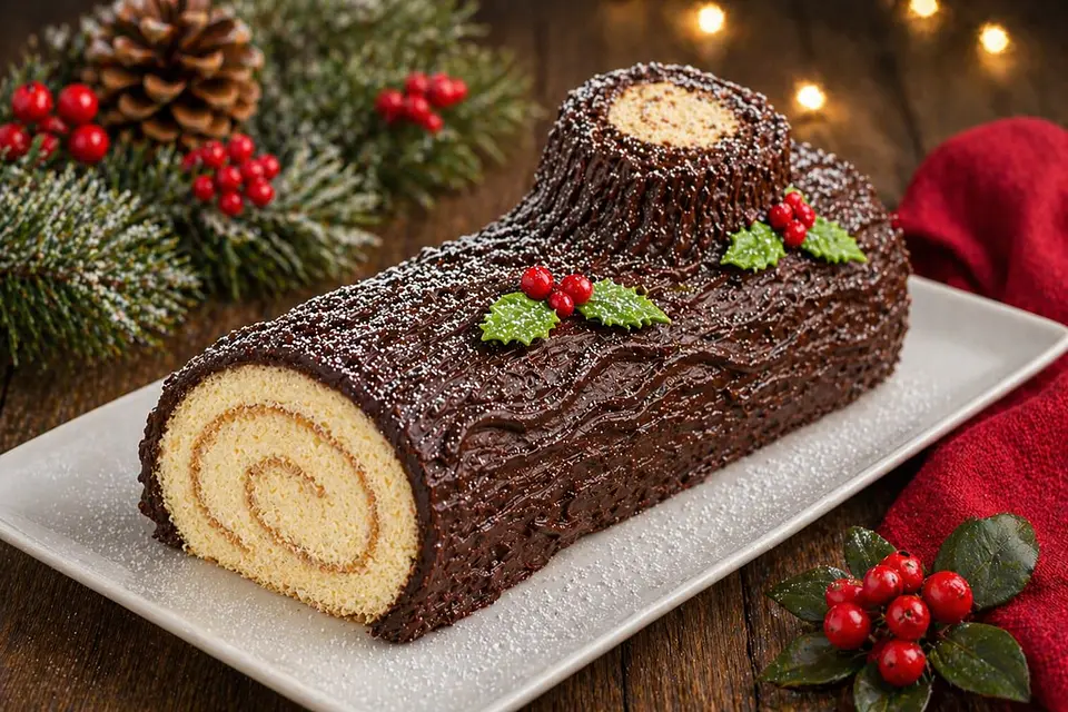 TRONCO DE CHOCOLATE PARA NAVIDAD 1