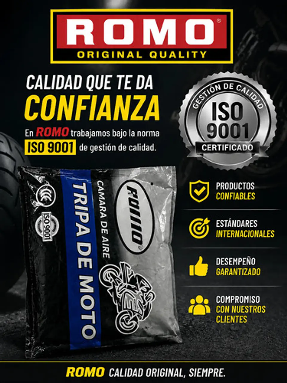Cámara Moto 275/300 Aro 14 Marca Romo Certificada 4