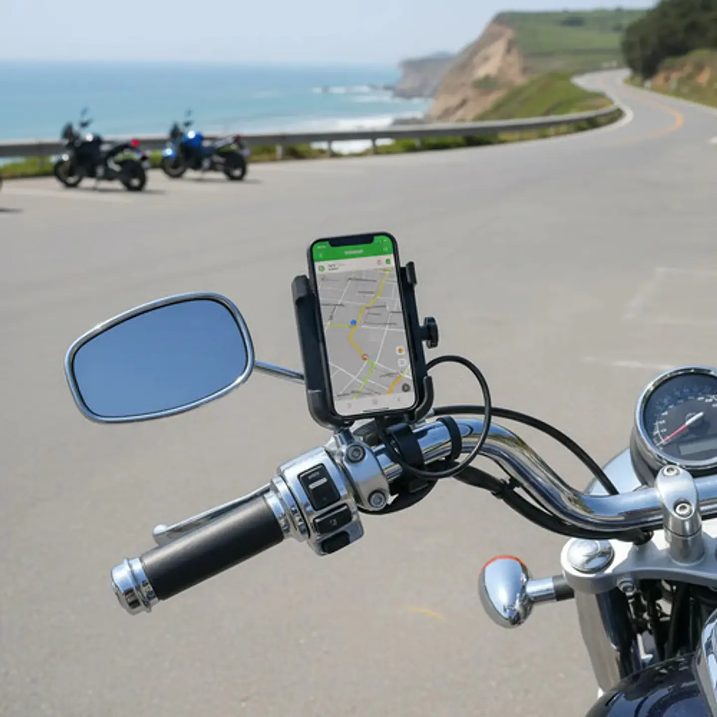 Soporte Porta Celular Con Cargador Para Moto 2